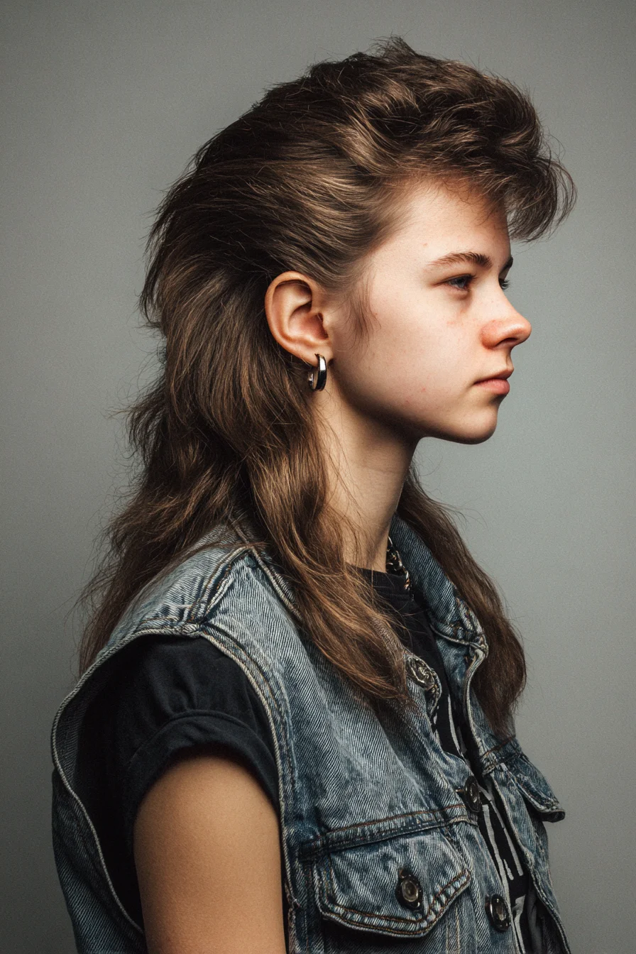 Textured Modern Mullet — Feathered Shag with Voluminous Crown (Medium–Thick Hair)