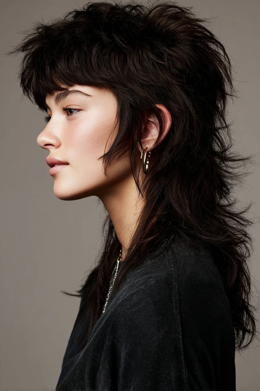 Textured Modern Shag Mullet with Choppy Fringe