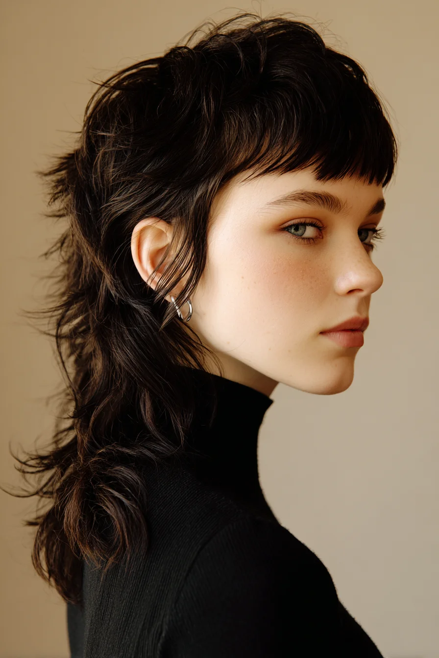 Textured Mullet Shag with Micro Bangs — Layered, Tousled Volume