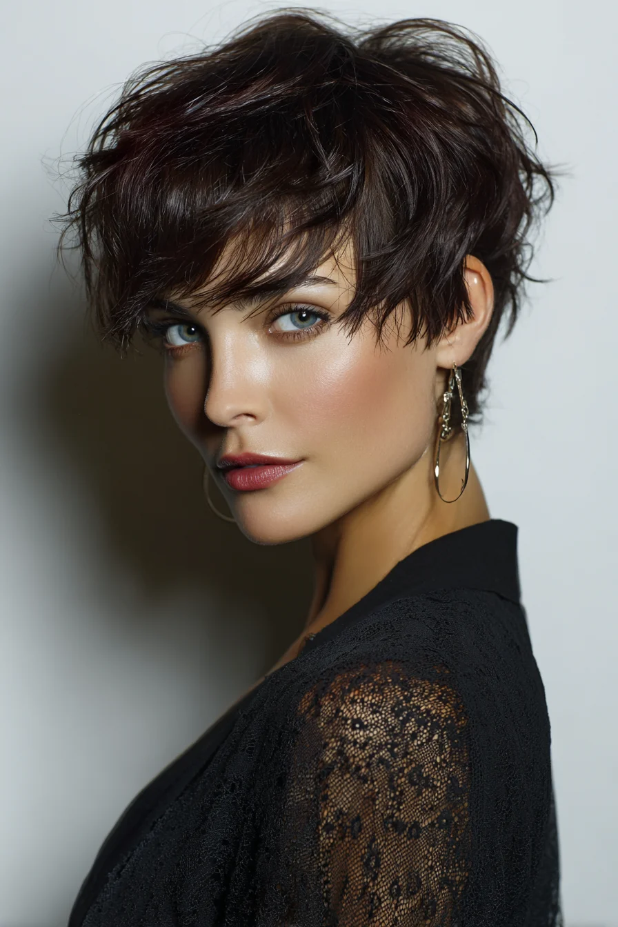 Textured Pixie Cut with Choppy Fringe for Fine to Medium Hair