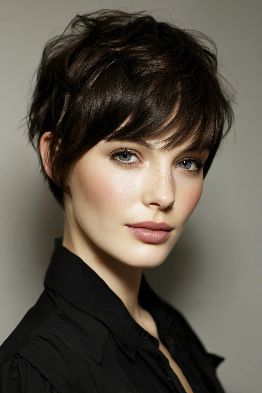 Textured Pixie with Soft Fringe — Short Layered Hairstyle