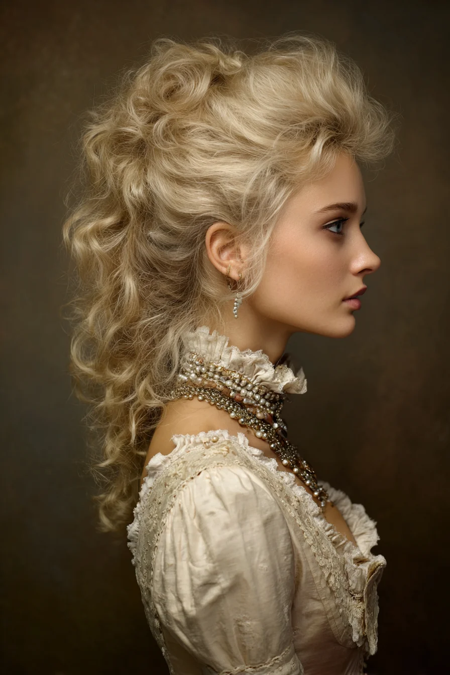 Textured Romantic Pompadour with Cascading Curls — Voluminous Updo