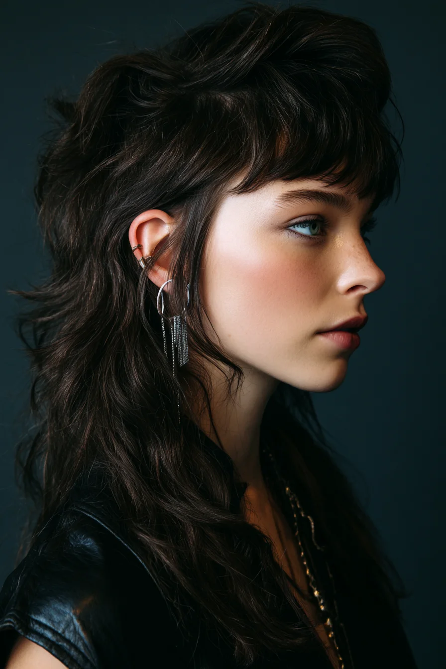 Textured Shag Mullet with Choppy Fringe and Tousled Waves