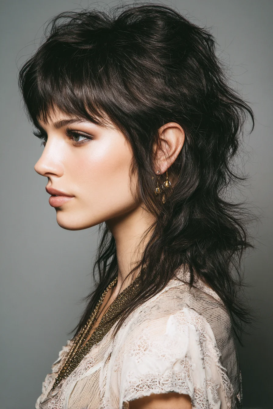 Textured Shag Mullet with Choppy Micro Fringe