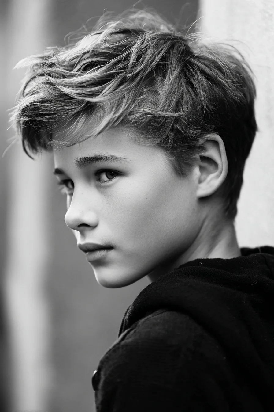 Textured Short Pixie Crop with Tousled Fringe