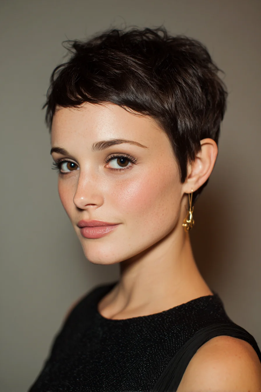 Textured Short Pixie with Soft Fringe — Layered Short Haircut