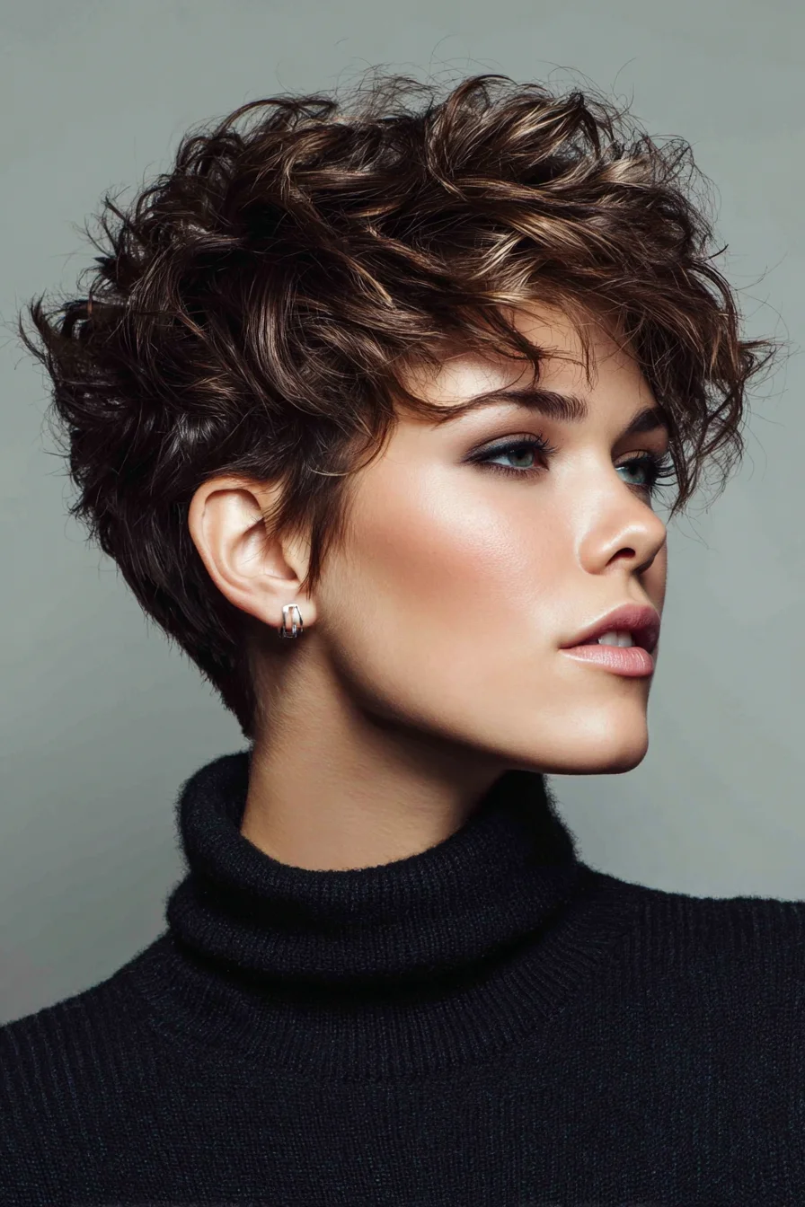 Textured Short Pixie with Tousled Layers and Subtle Highlights