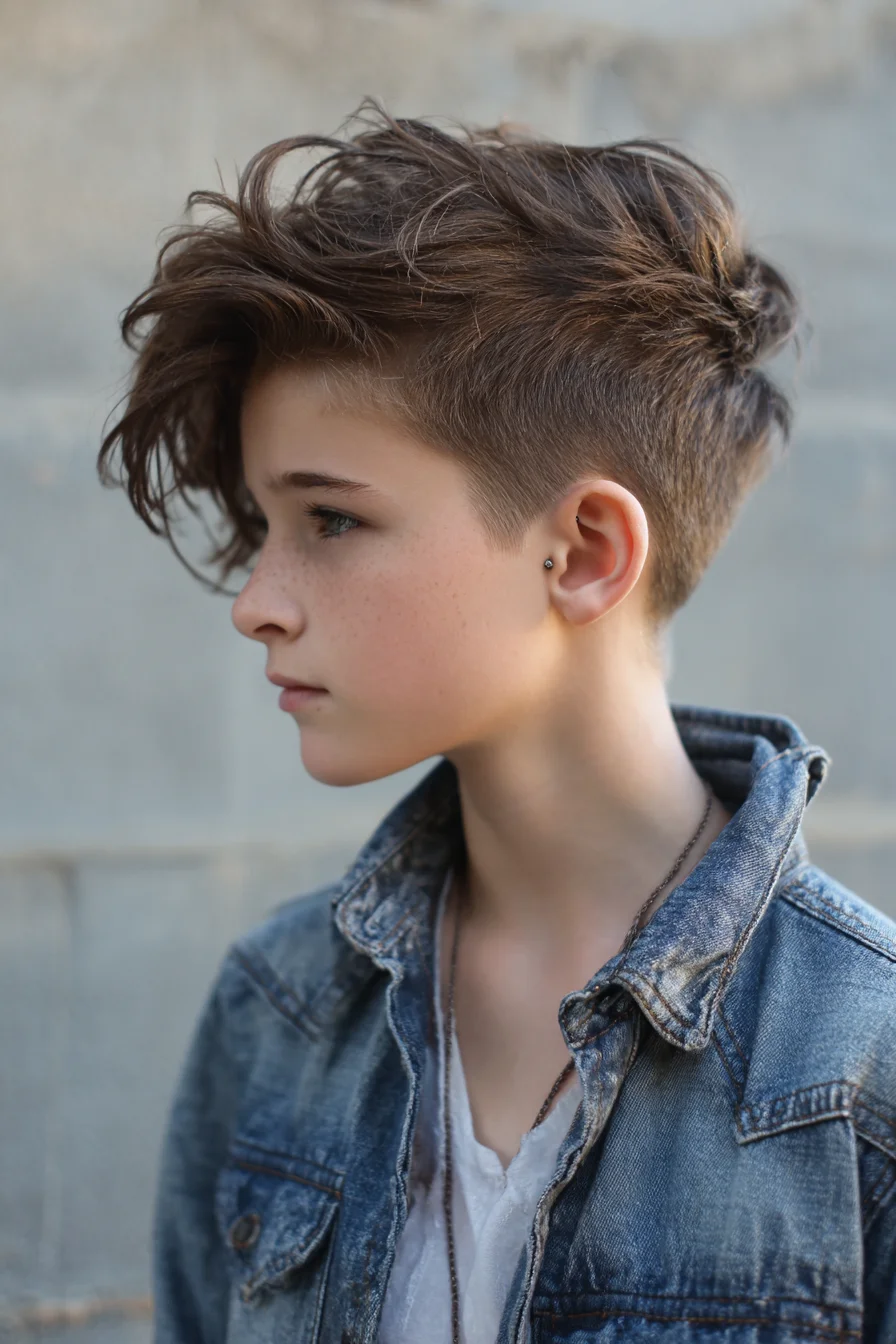 Textured Tousled Pixie with Tapered Sides and Long Top