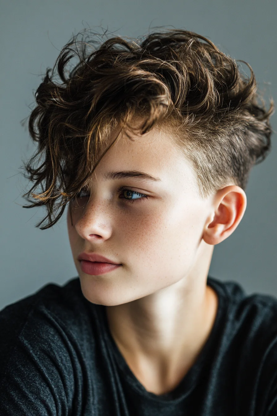 Textured Tousled Top with Short Undercut Fade