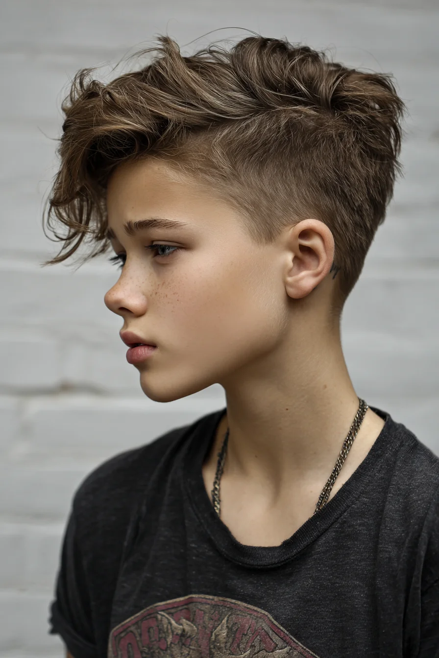 Textured Undercut with Tousled Long Fringe