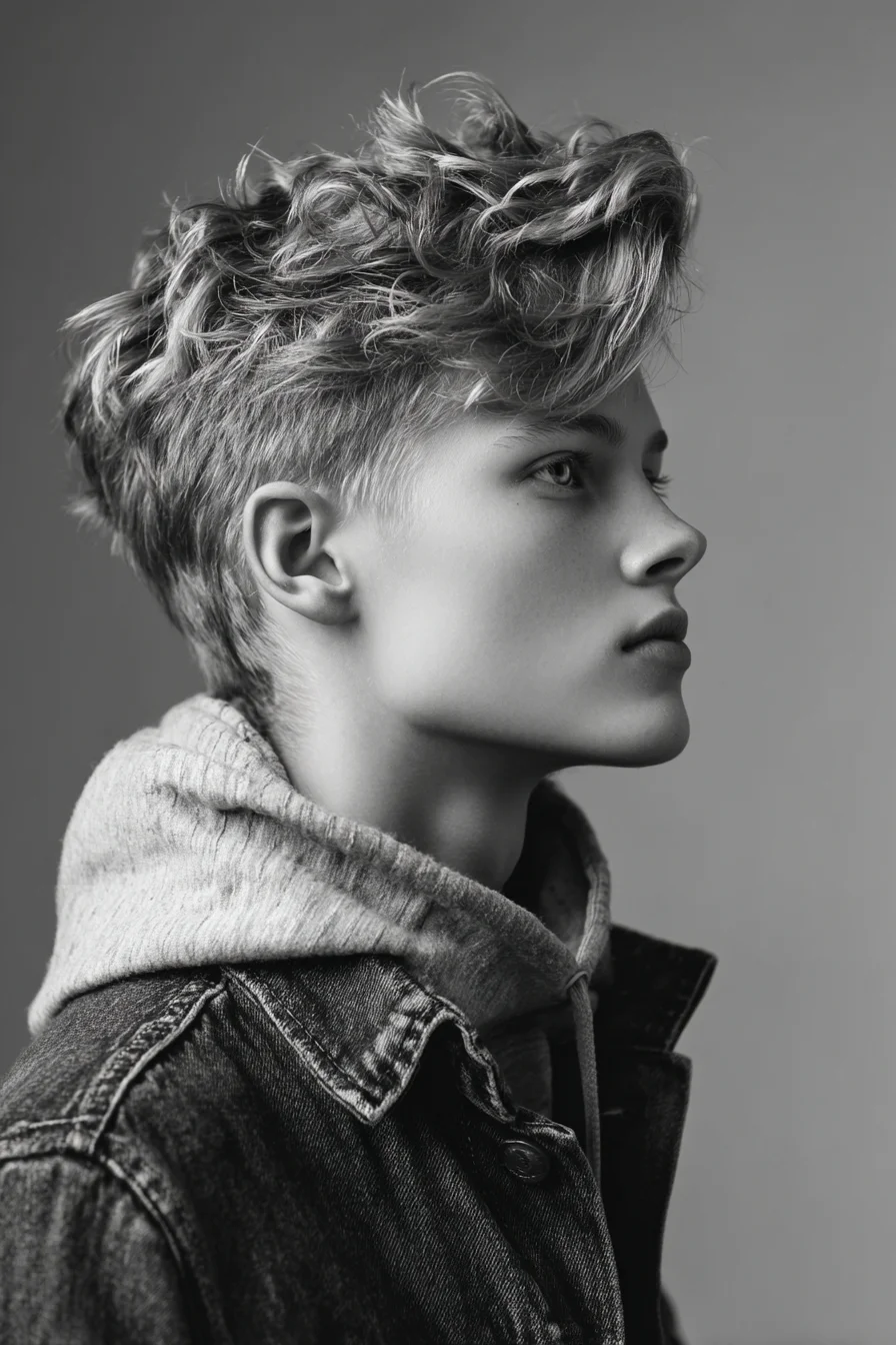 Textured Wavy Top with Tapered Undercut