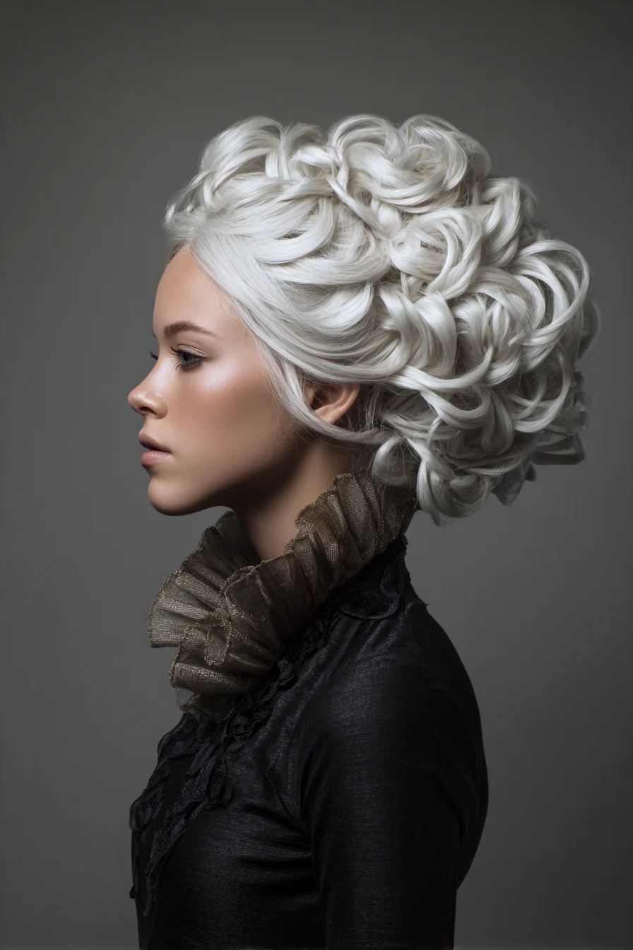 Voluminous Curled Loop Updo — Textured Bridal & Editorial Updo