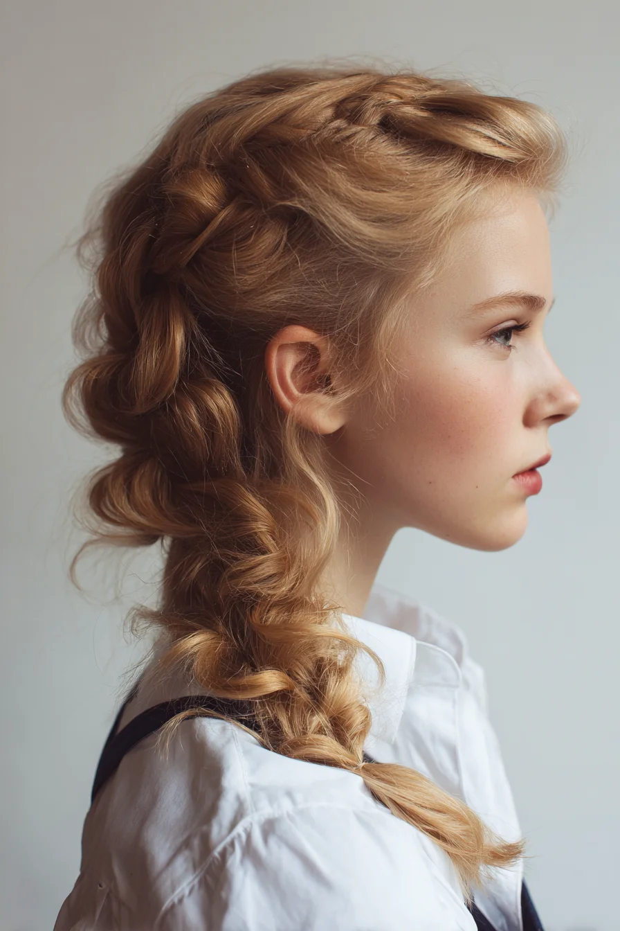 Voluminous Dutch-to-Loop Romantic Braid — Textured Side Braid