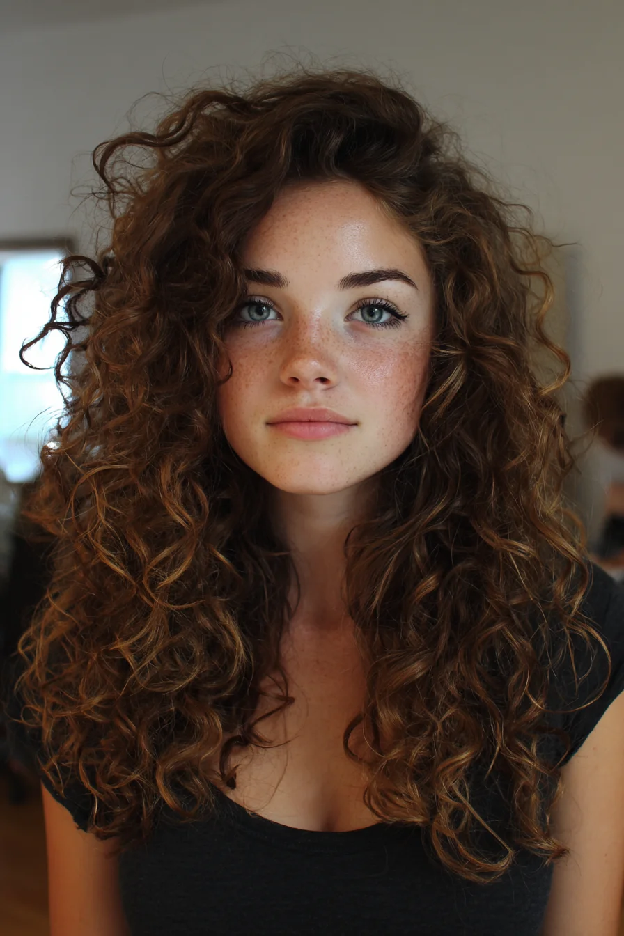 Voluminous Layered Natural Curls — Long Curly Hairstyle