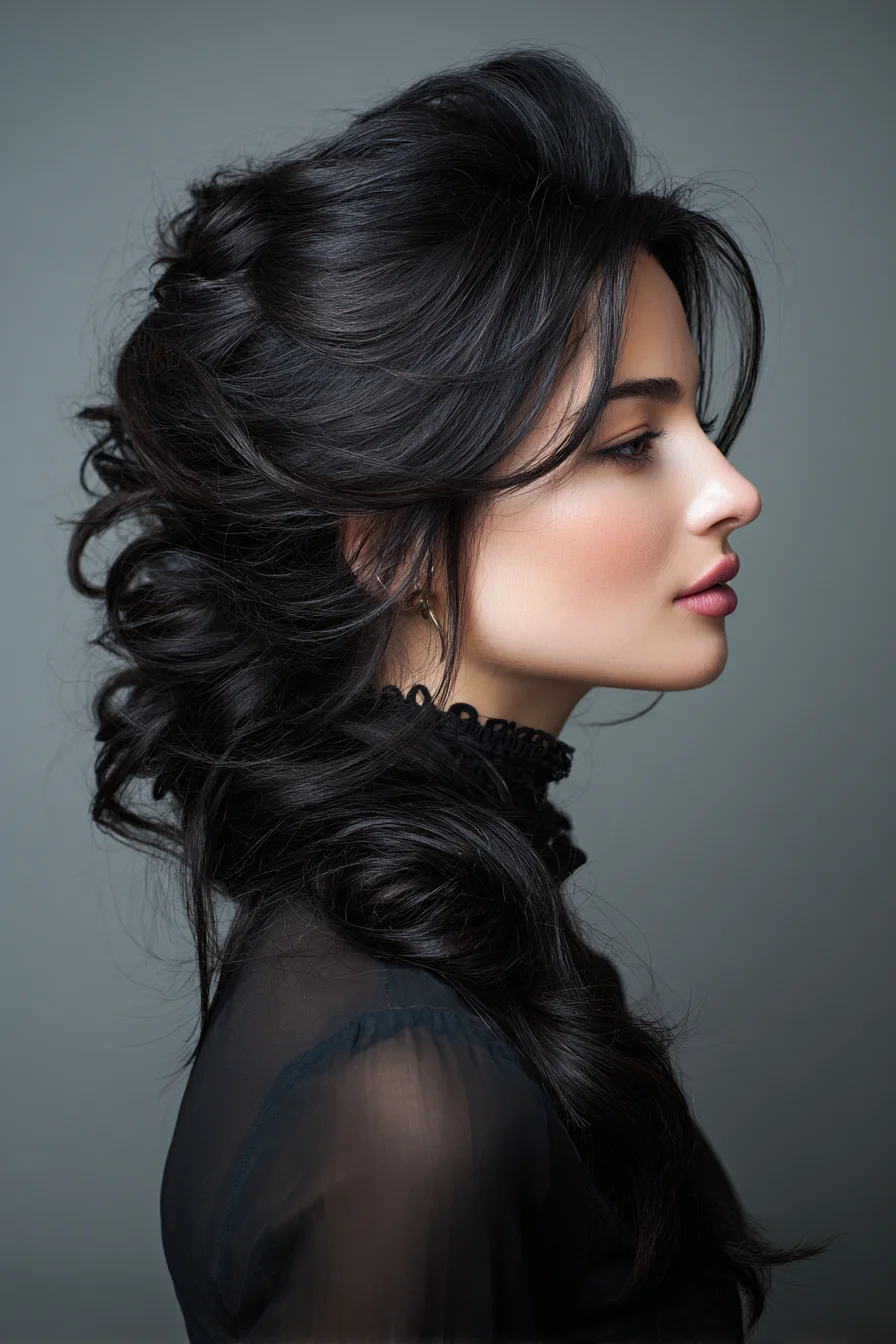 Voluminous Romantic Half-Up with Loose Curls and Face-Framing Layers