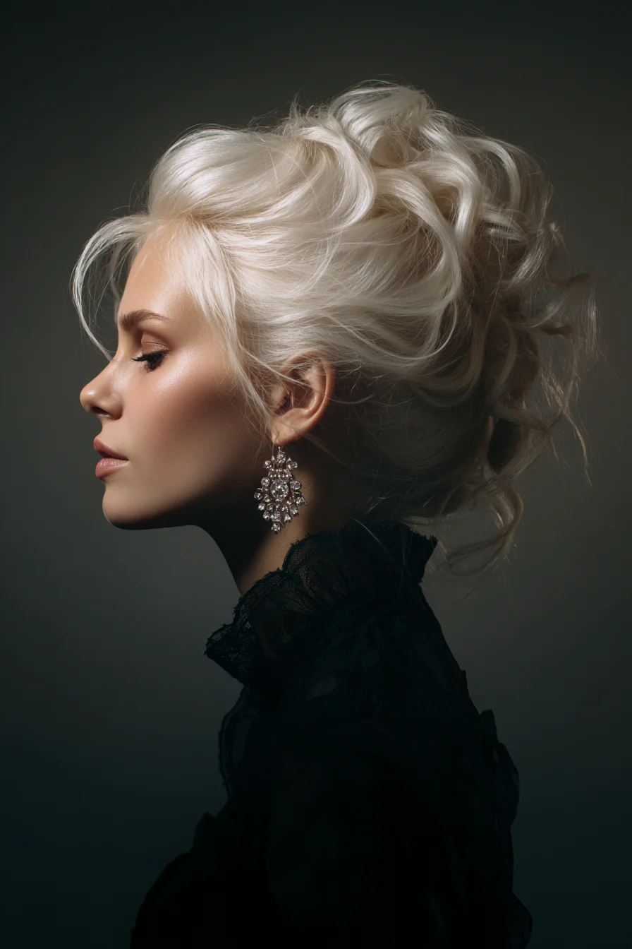 Voluminous Textured Updo — Tousled Romantic Chignon