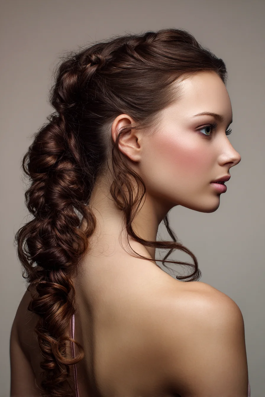 Voluminous Twisted Rope Braid with Soft Face‑Framing Tendrils
