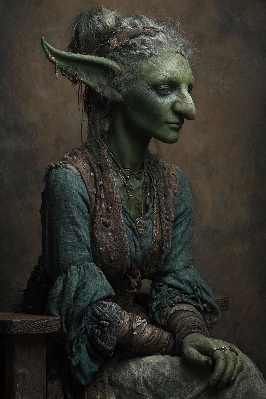 A Goblin Elder Sits in Quiet Dignity