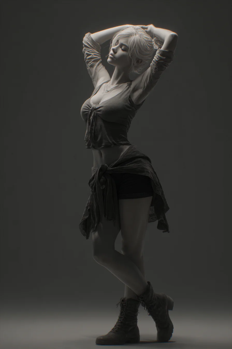 Arms Raised, Eyes Closed