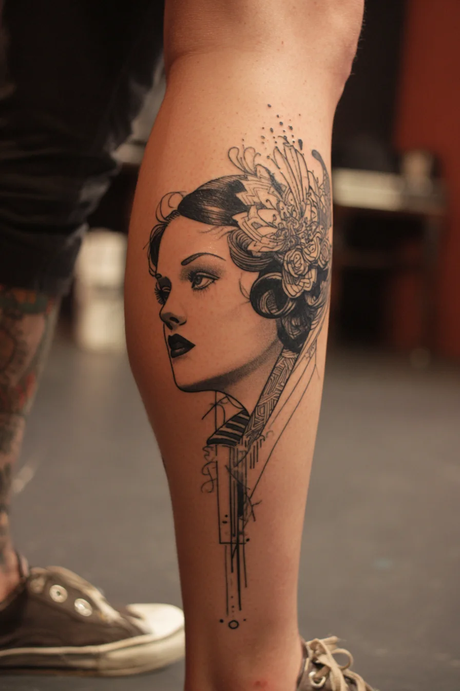 Art Deco Portrait on the Calf