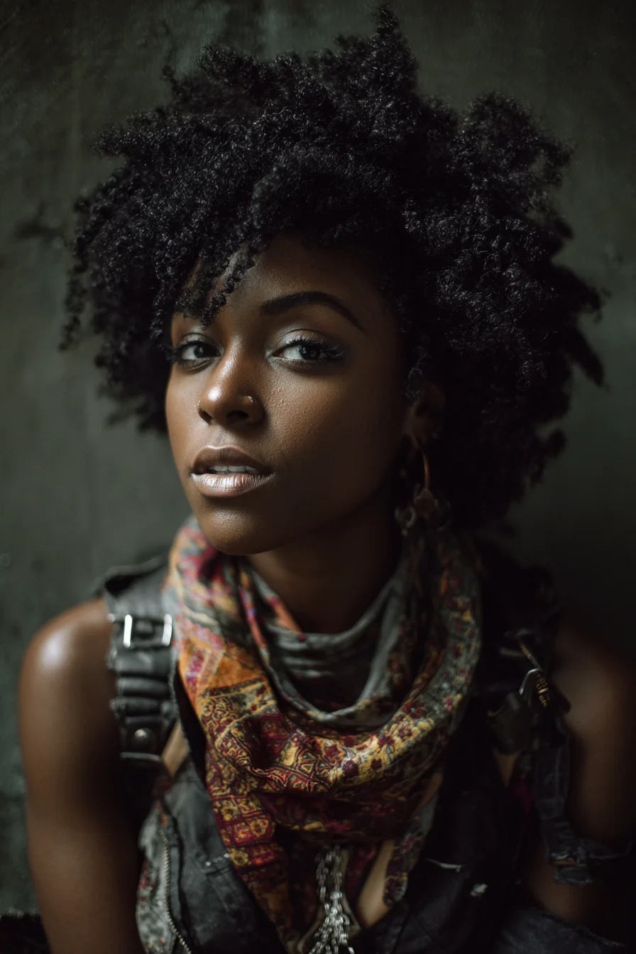 Bold Curls and Leather Edge