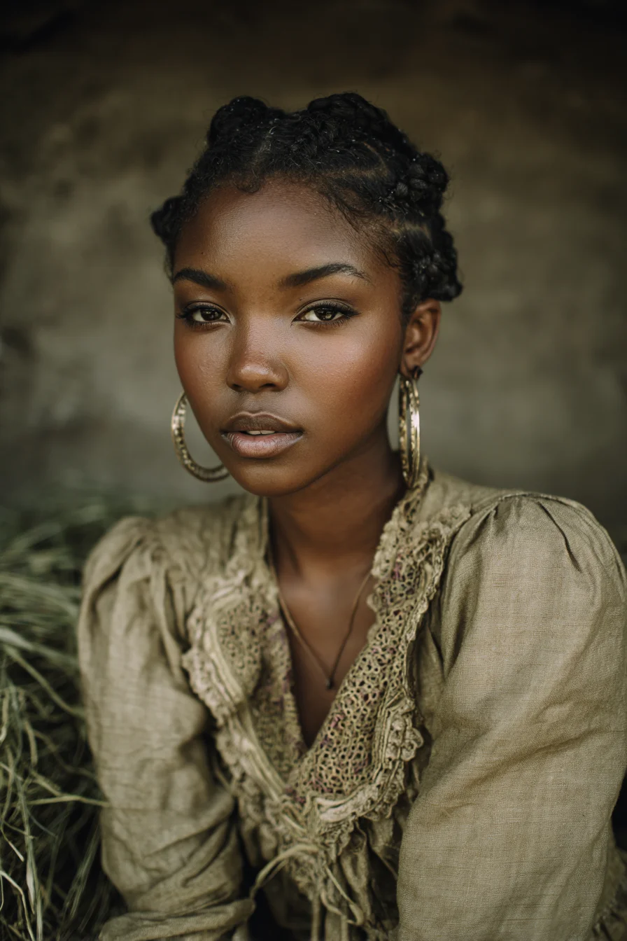 Braids, Gold, and Earth Tones