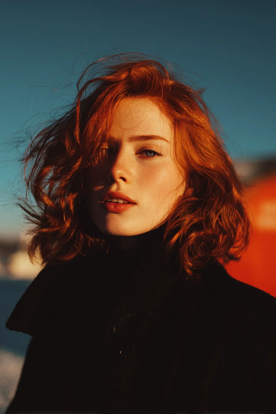 Copper Hair Against a Cold Sky