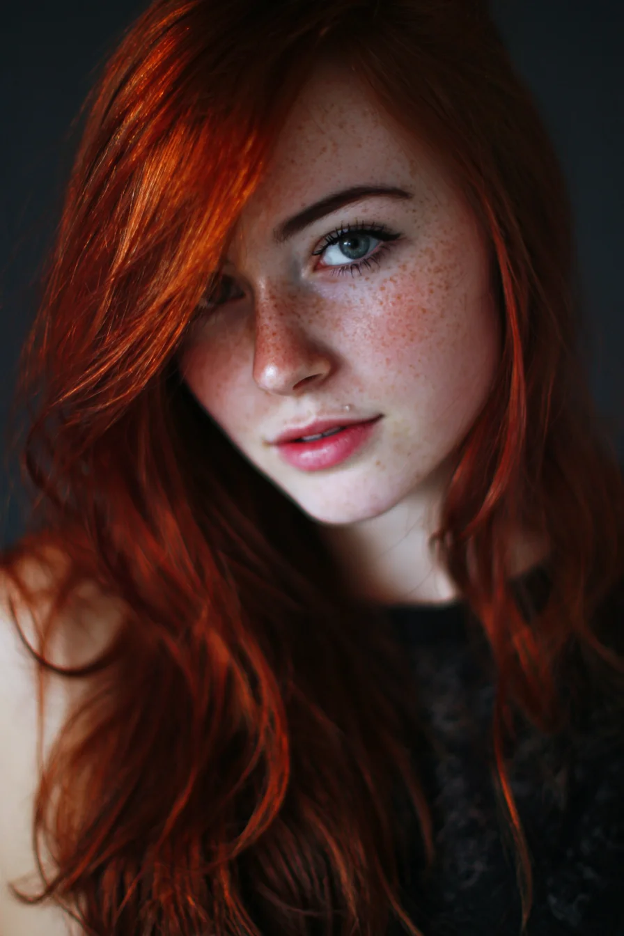 Copper Hair and Cool Blue Eyes