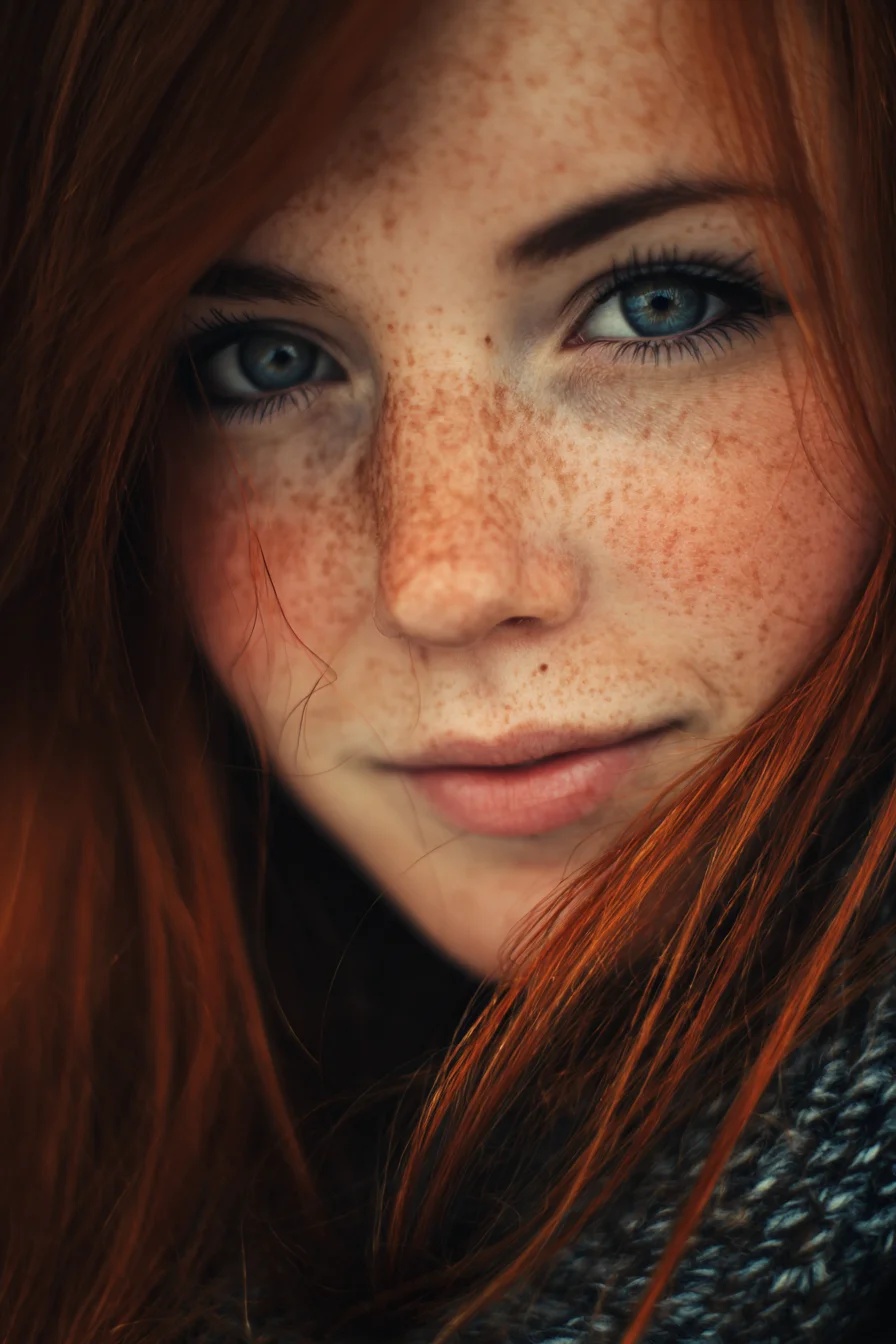 Copper Hair, Ice Blue Eyes