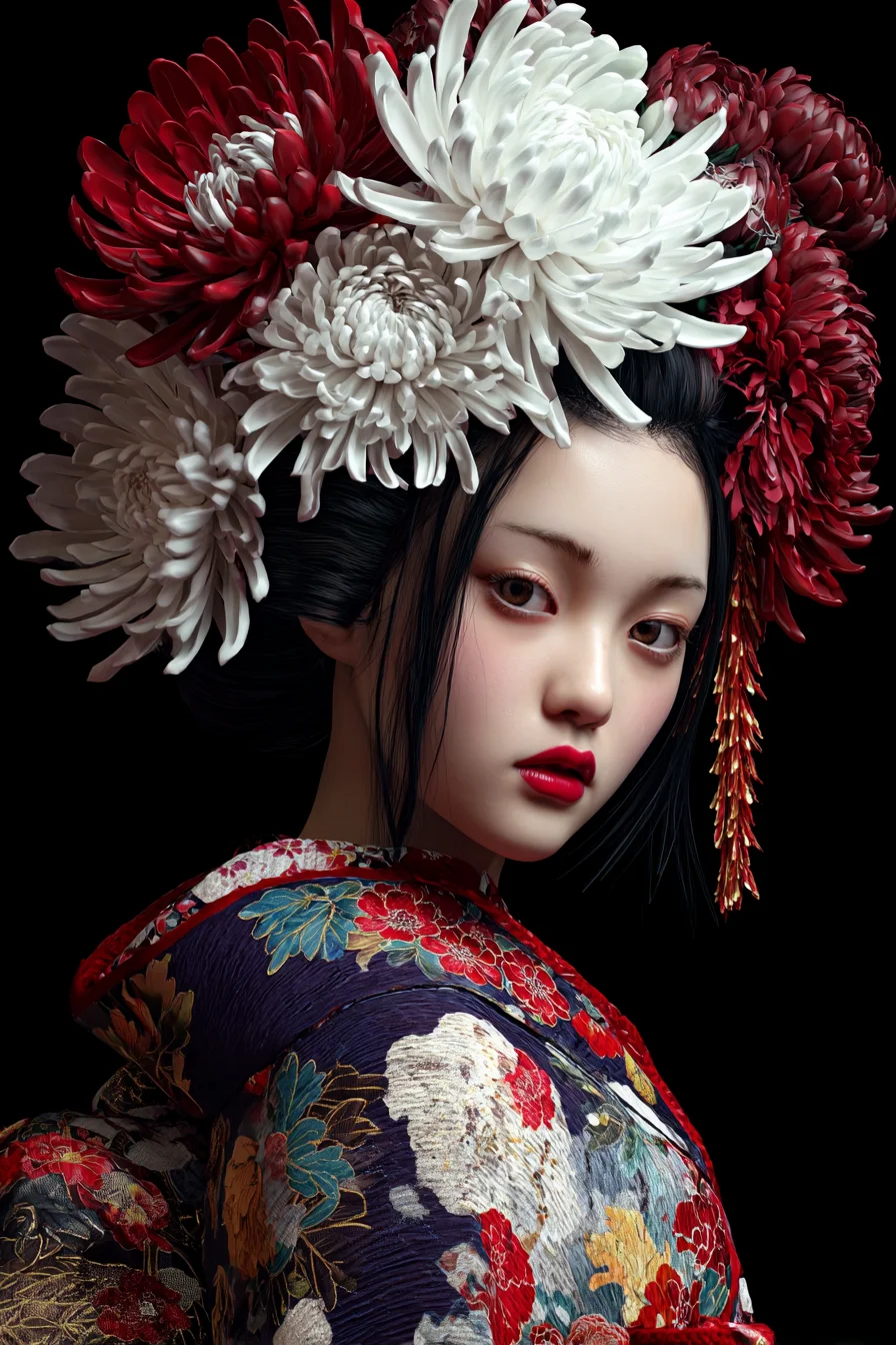 Crimson and White in Full Bloom