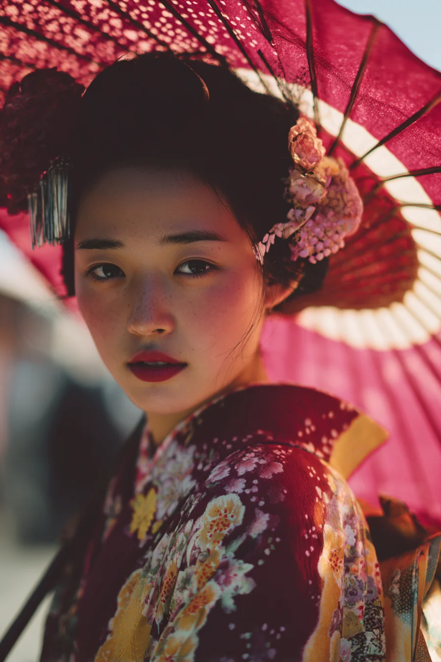 Crimson Parasol, Quiet Gaze