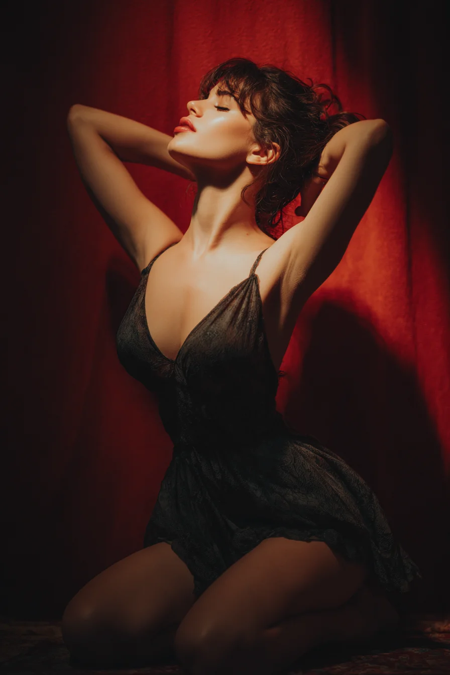 Crimson Shadows and Black Lace