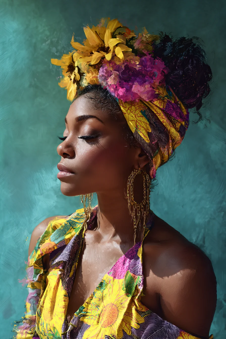 Crowned in Sunflowers and Silk