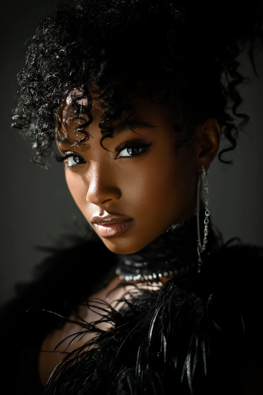 Dark Glamour in Feathers and Curls