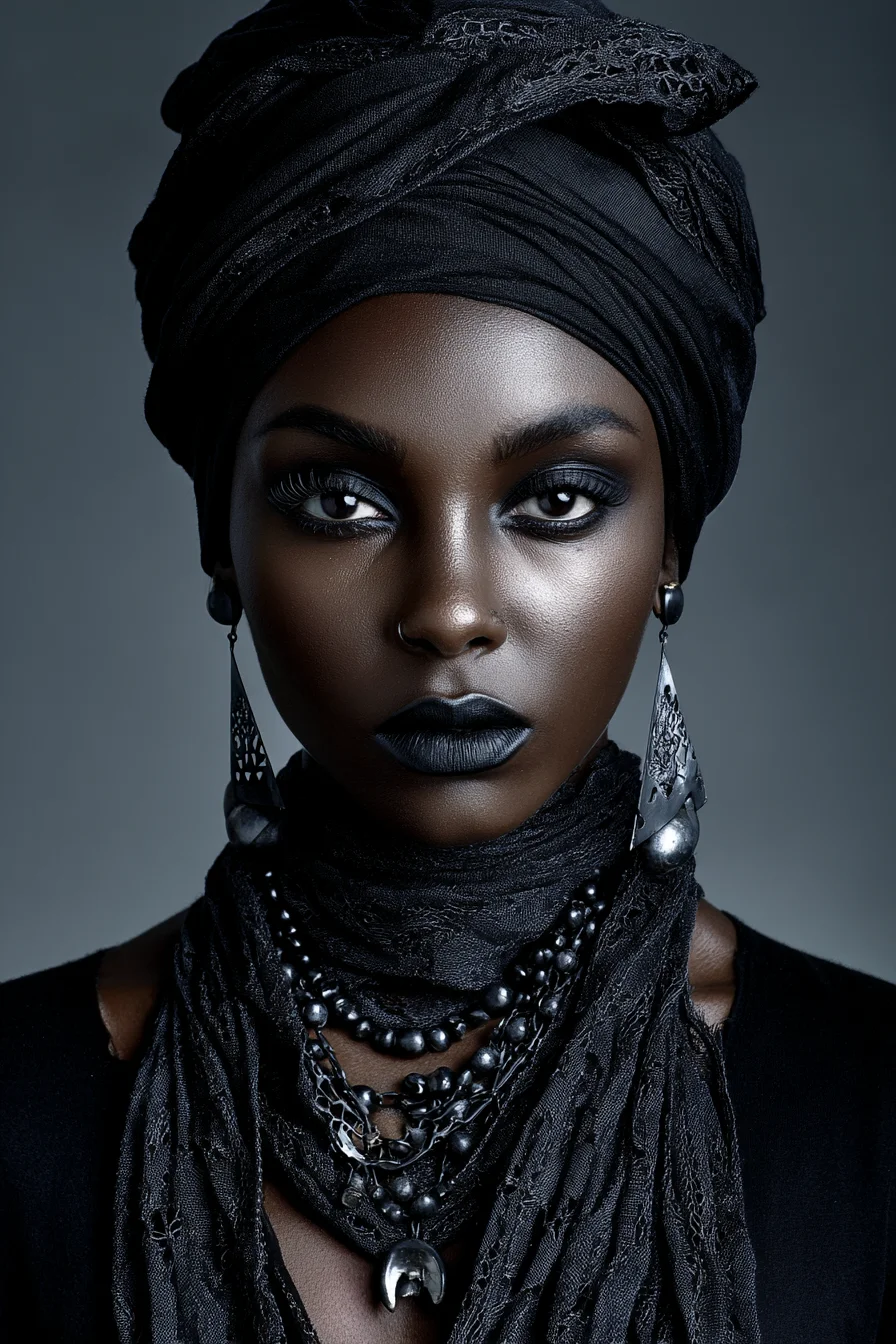 Dark Monochrome Portrait in Black