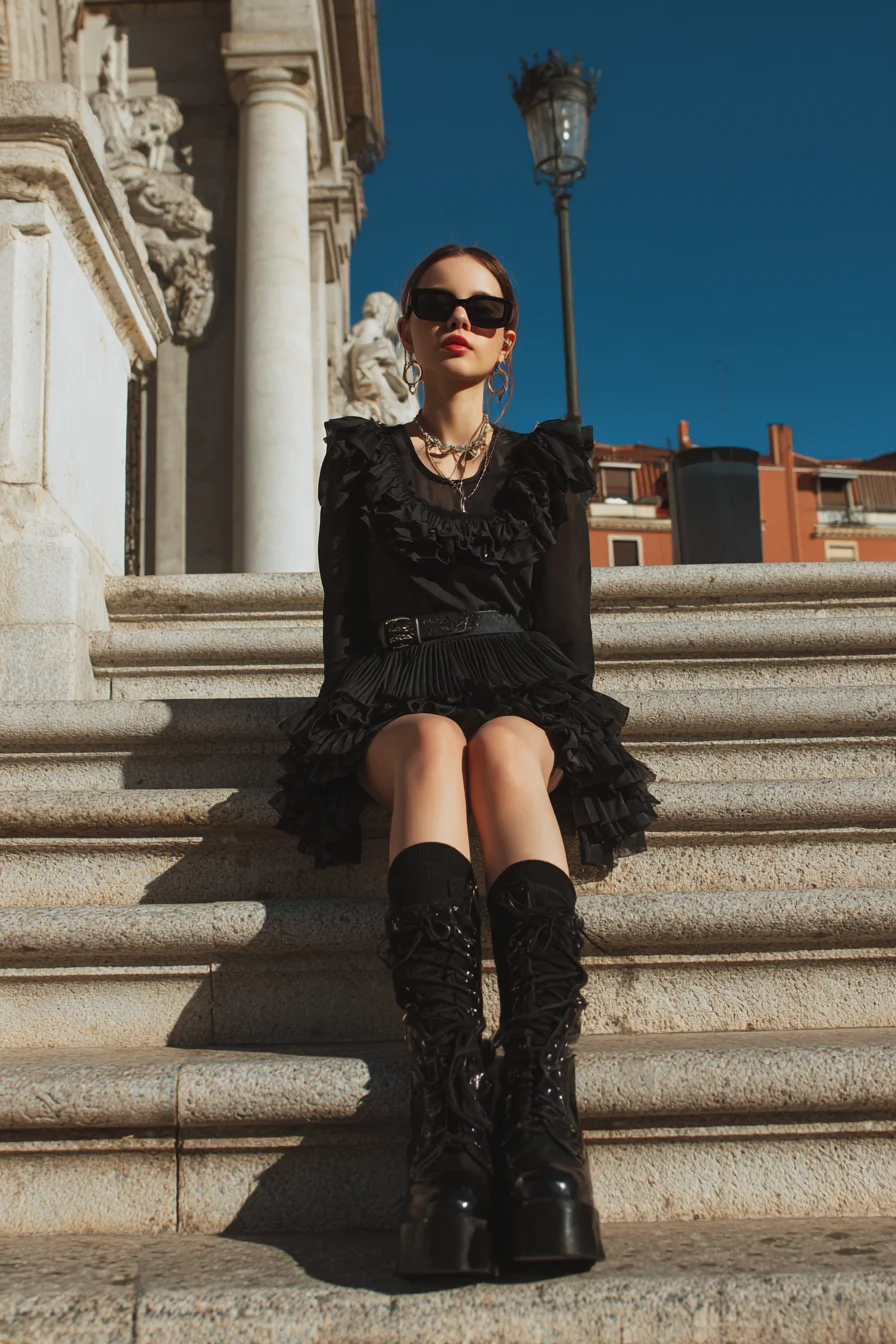 Dark Romance on Stone Steps