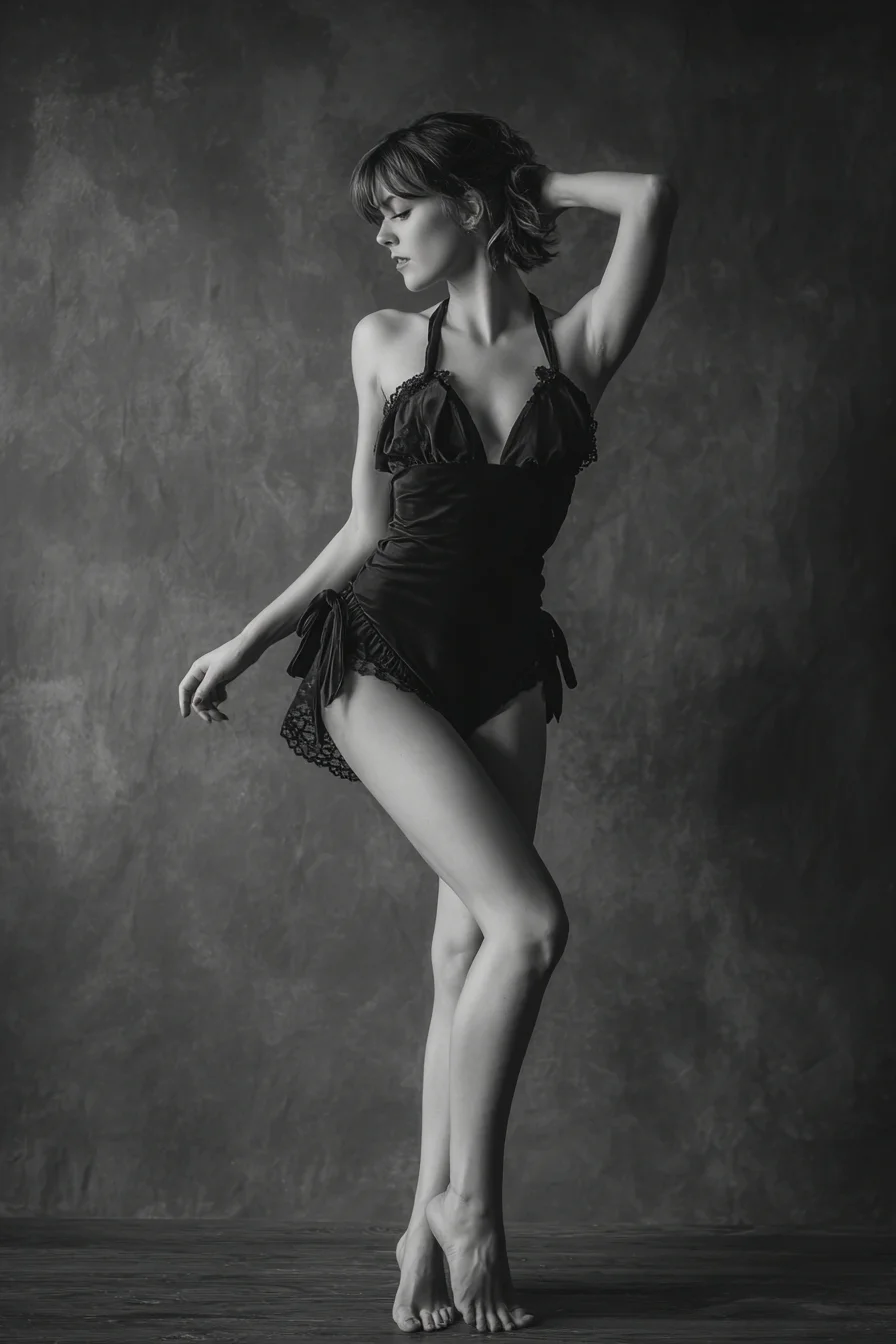 Dark Studio Portrait in Motion