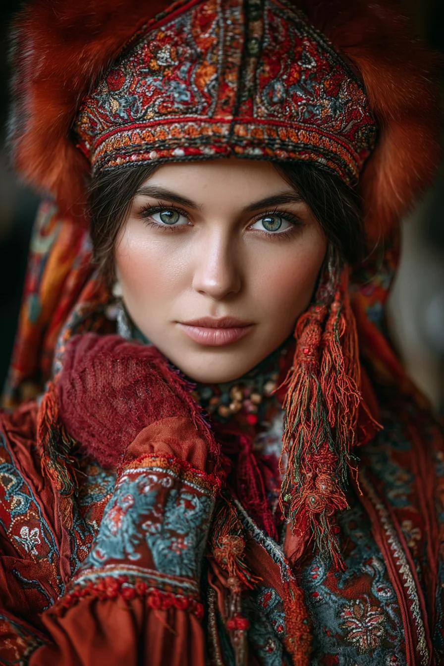 Dressed in Russian Folk Tradition