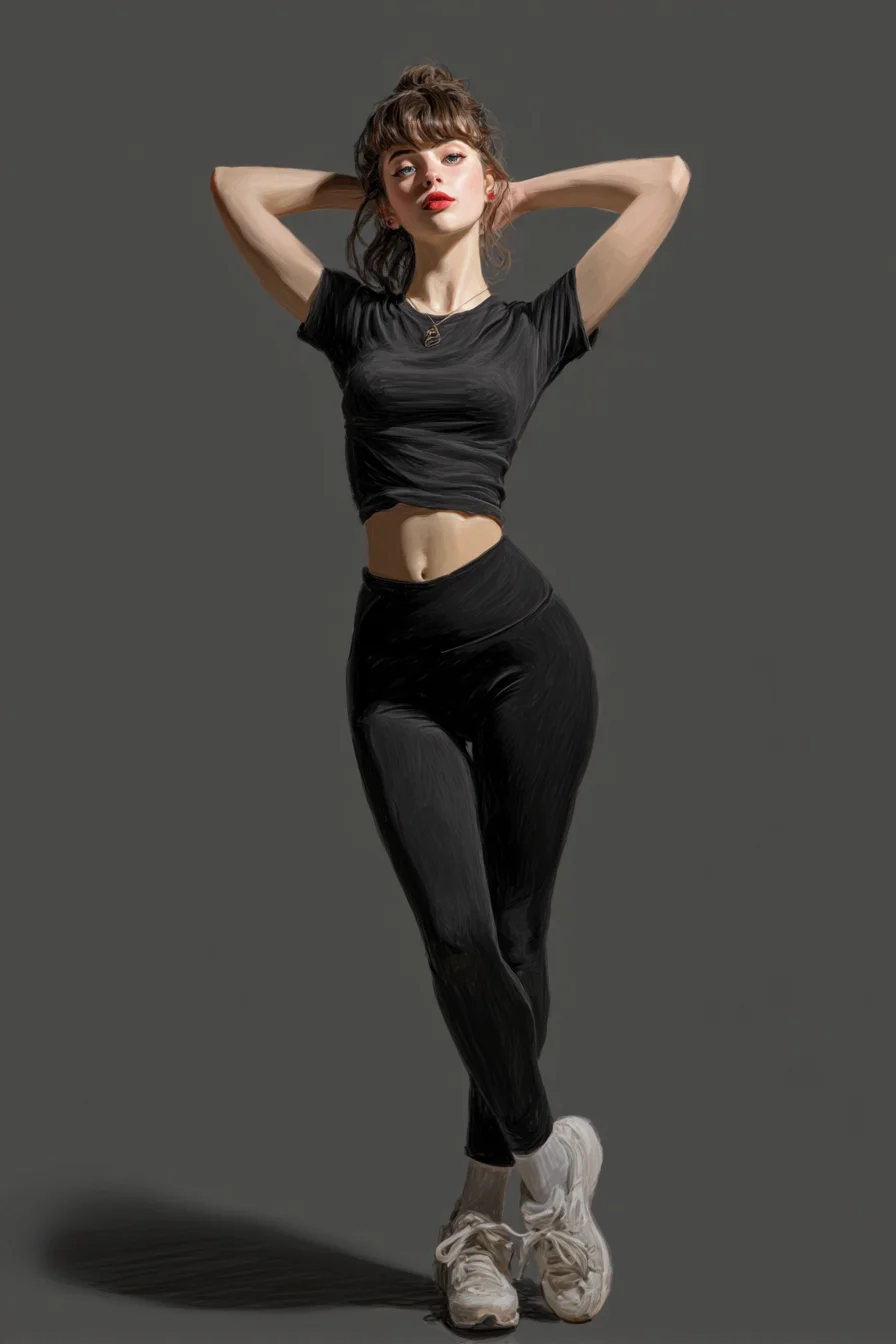 Effortless All-Black with a Bold Lip