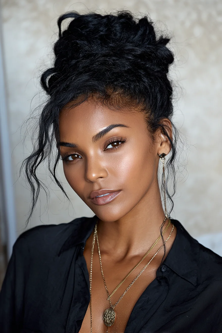 Effortless Updo With Loose Tendrils