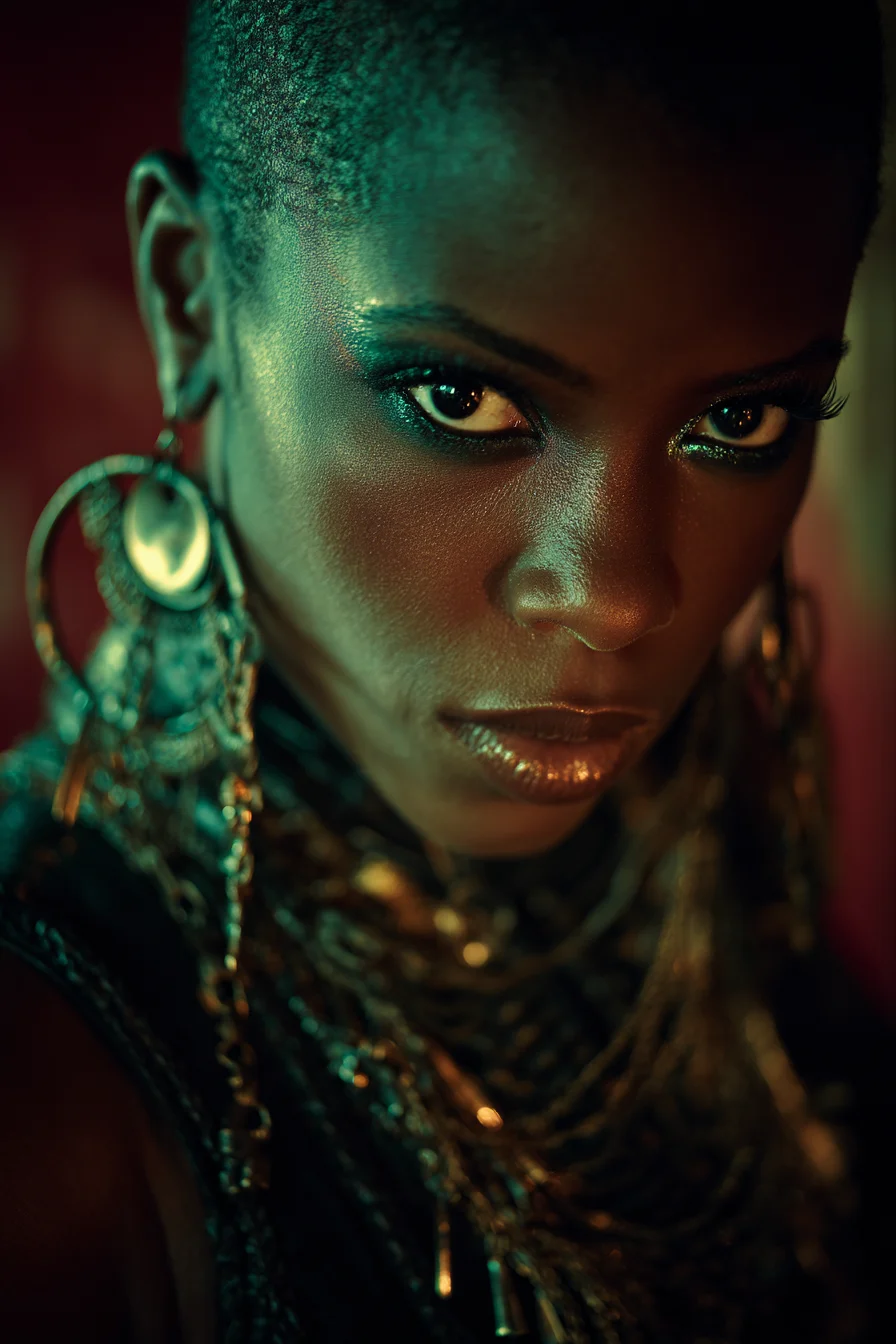 Fierce Gaze in Emerald Light