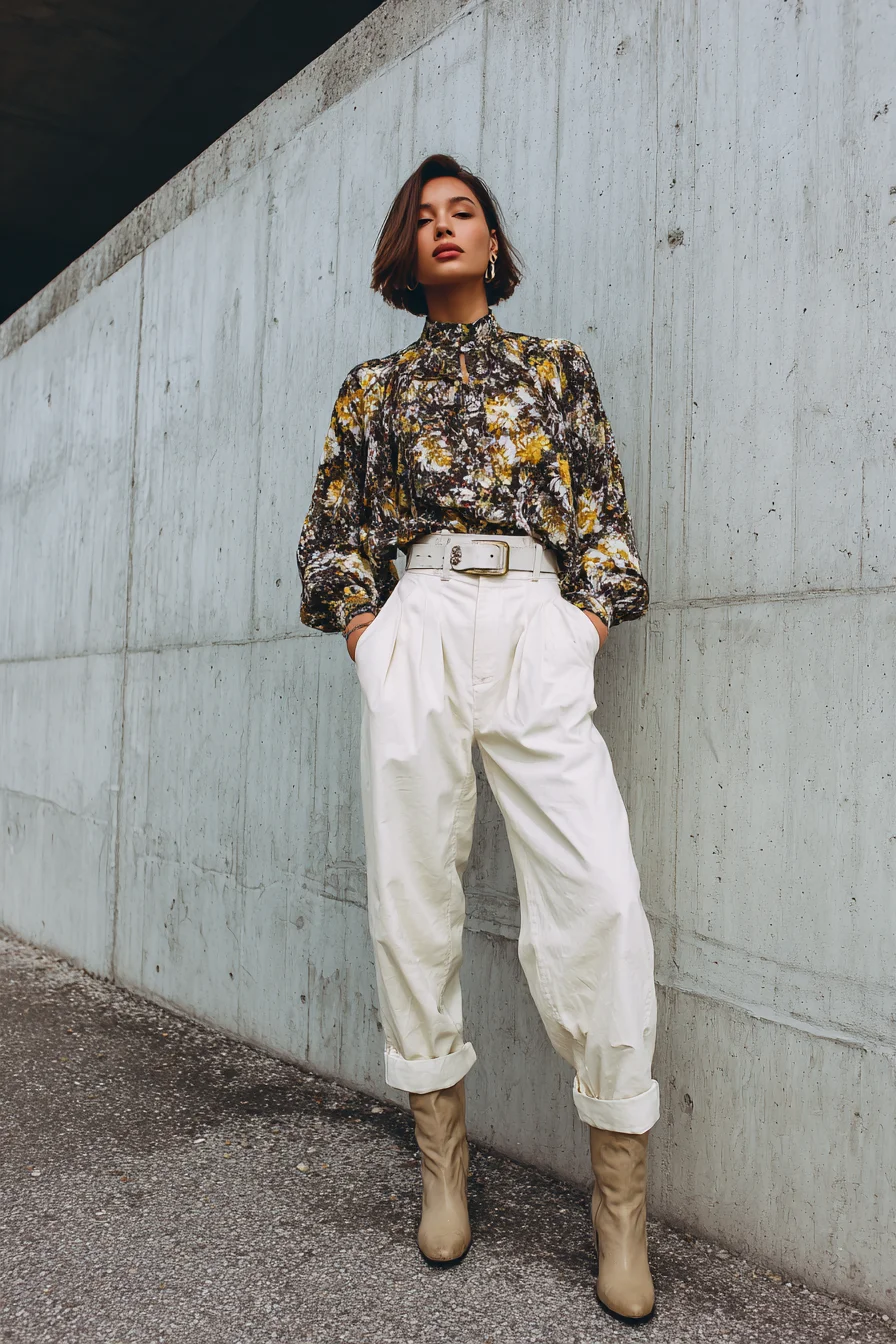 Floral Meets Cream on Concrete