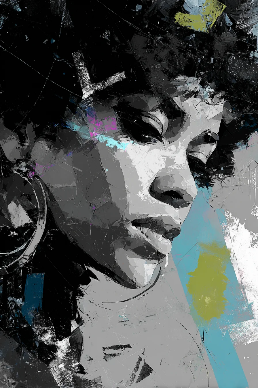 Fractured Beauty in Monochrome