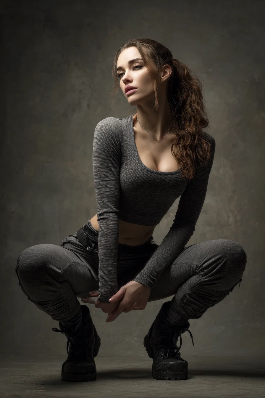 Low Crouch in Monochrome Grey