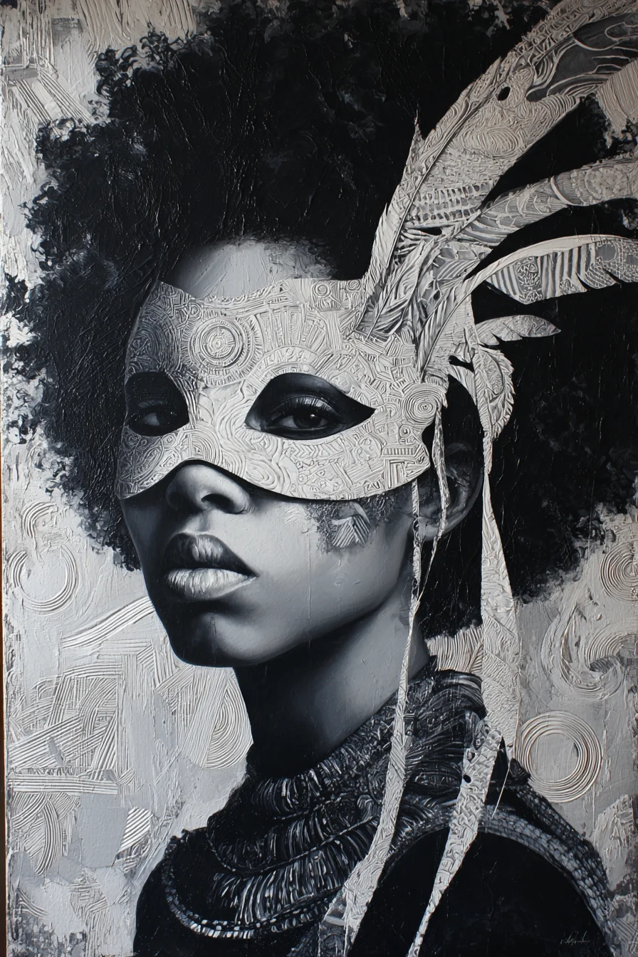 Masked in Monochrome Splendor