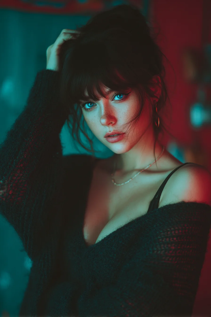 Neon Shadows and Blue Eyes