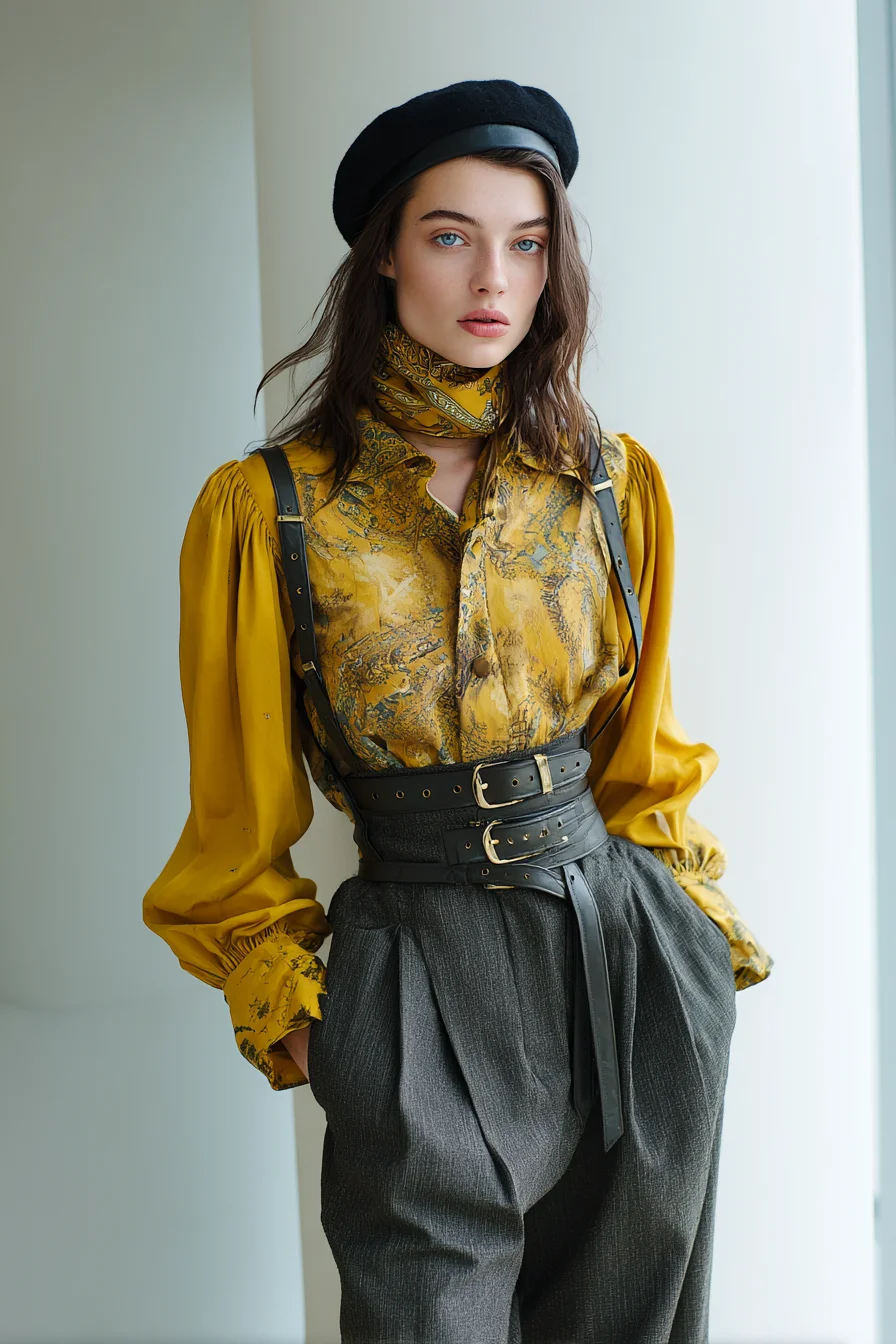 Parisian Edge in Mustard and Grey