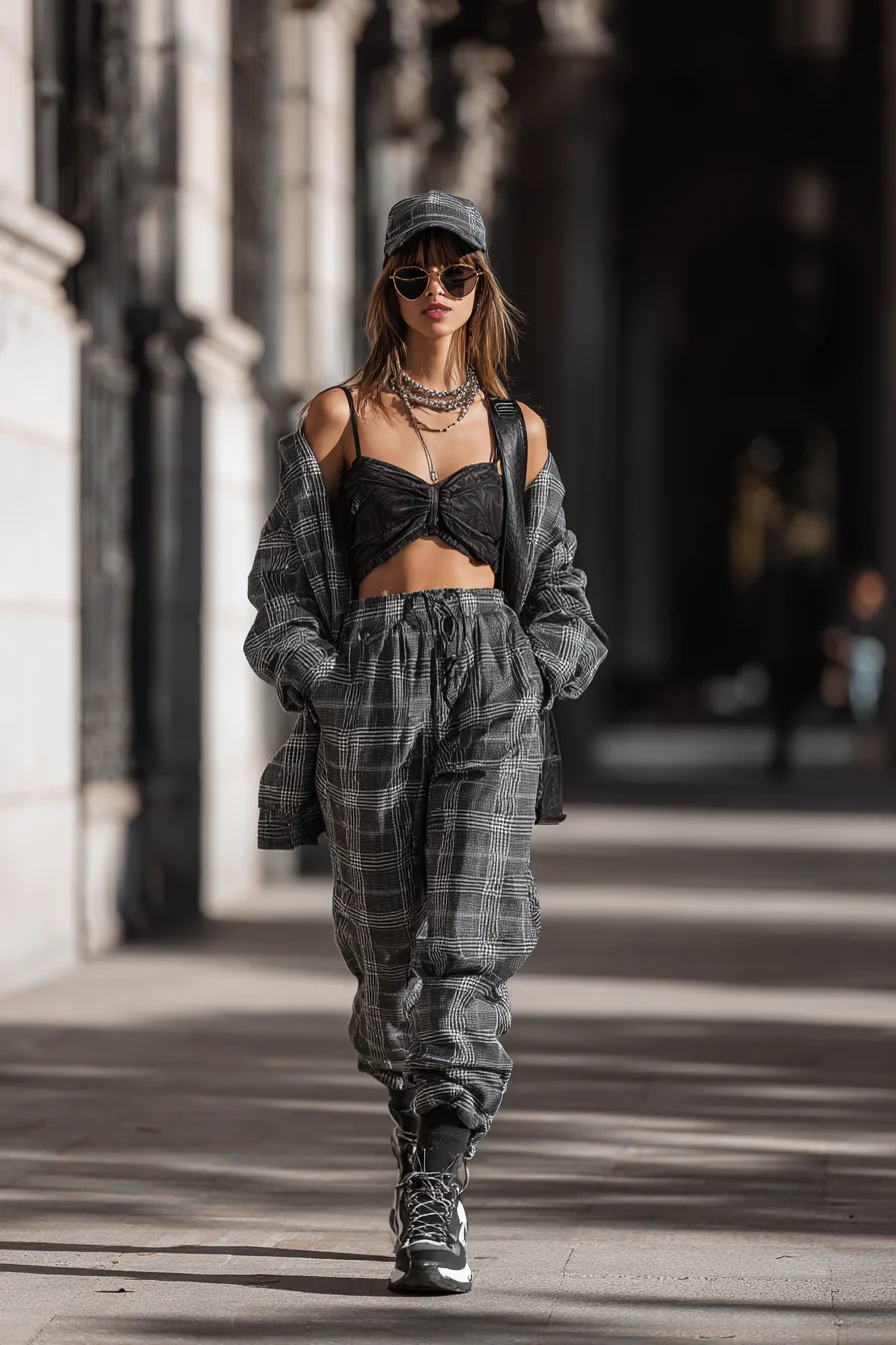 Plaid Co-ord with Nike Vomero 5