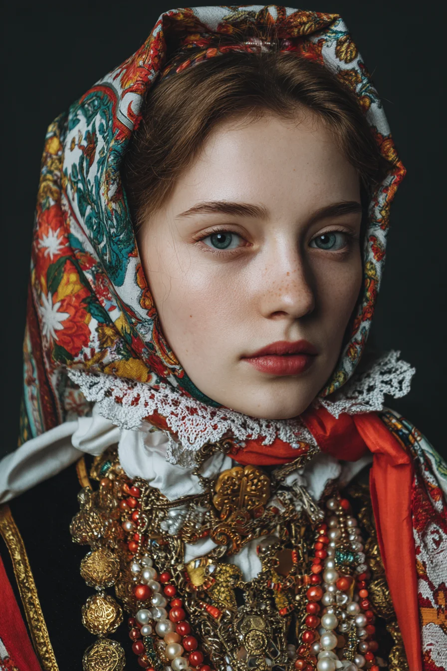 Portrait in Traditional Russian Dress