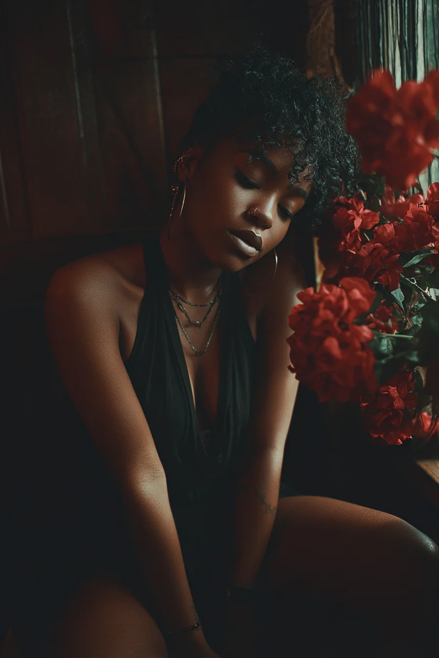 Red Blooms and Warm Shadows